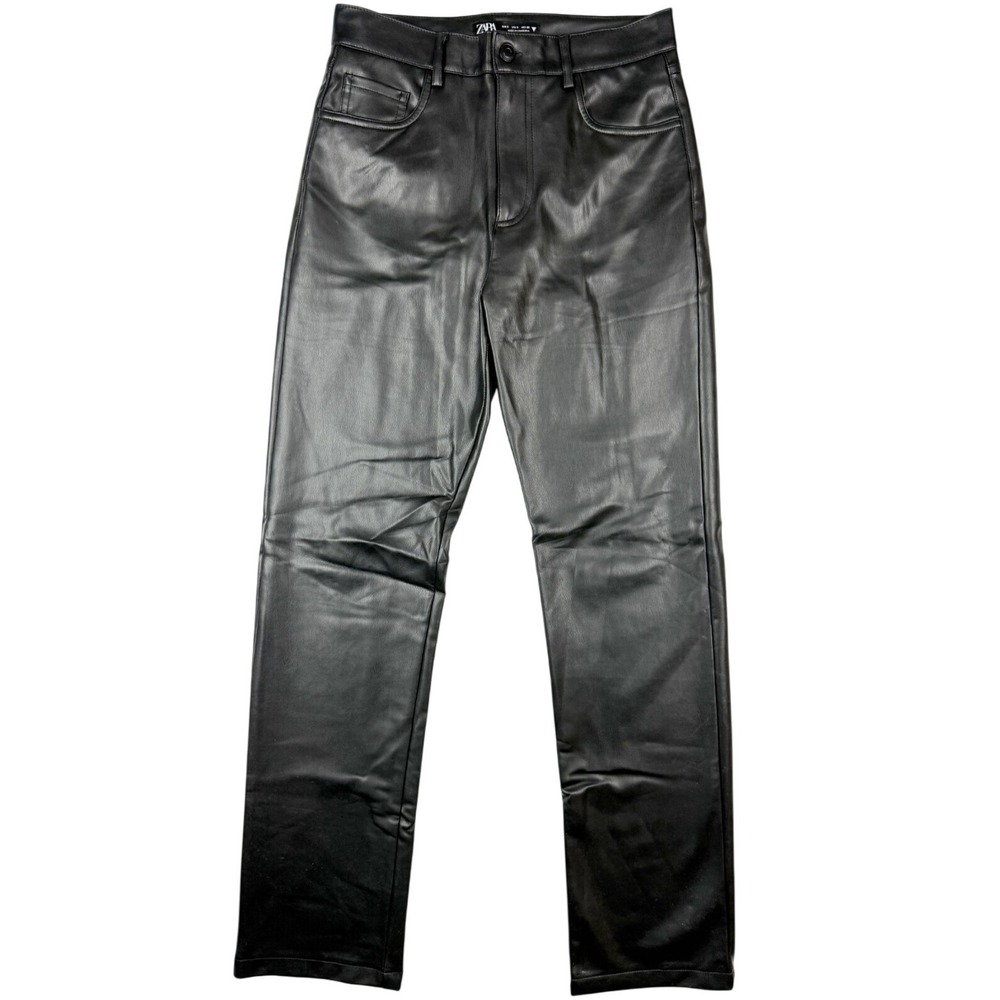 Zara Black‎ Vegan Leather Baby Boot Pant Size S Womens